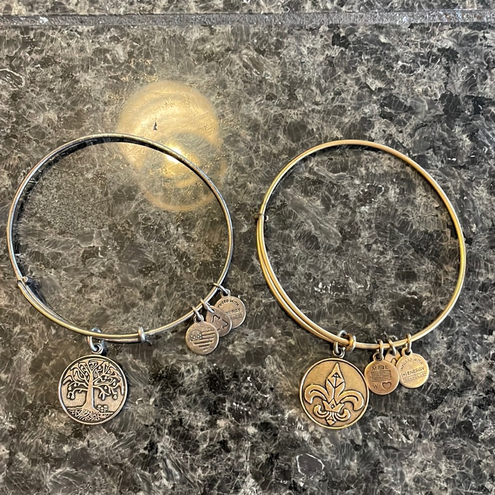 Alex and ani silver and gold bracelets